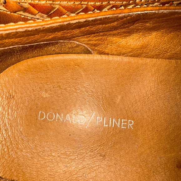 Donald J. Pliner Tan Woven Leather Loafers - Picture 4 of 8